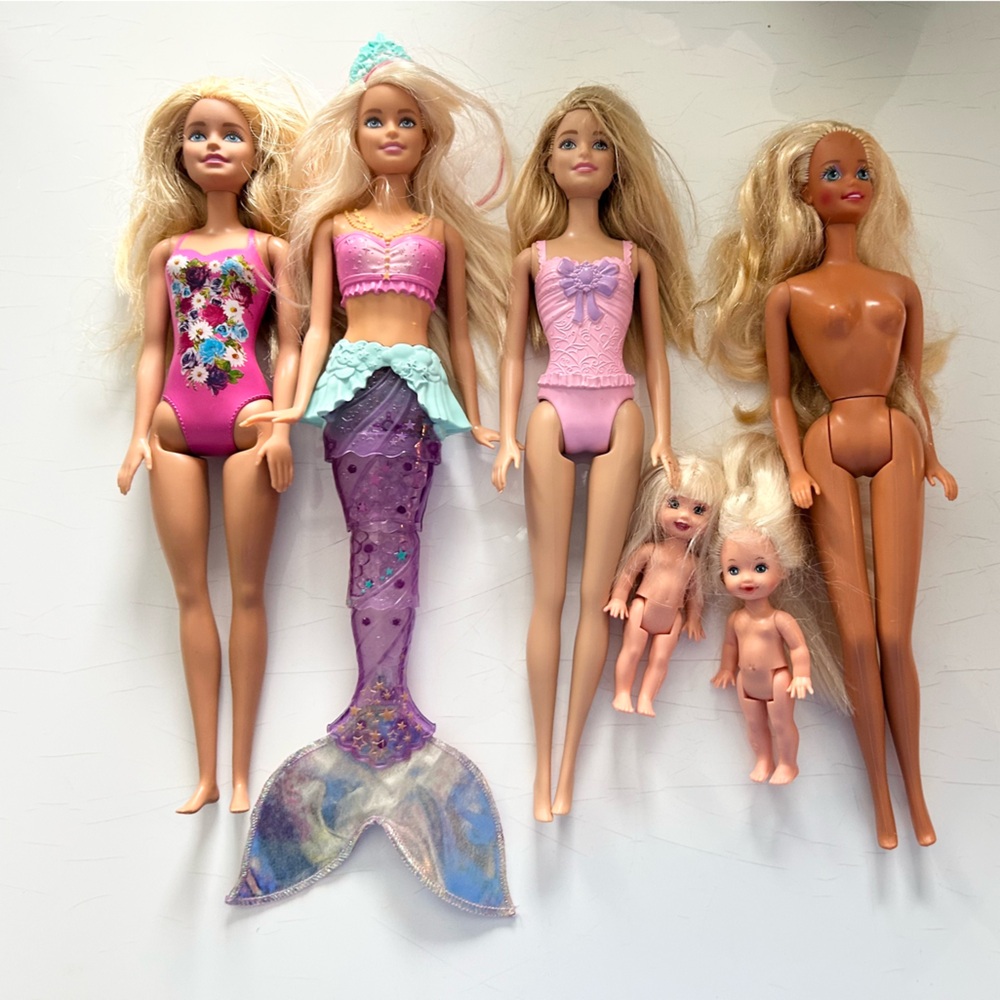 Barbie Doll Lot of 6 Mermaid Beach Kelly Dreamtopia Dolls